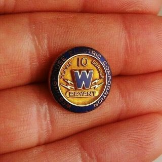 Vintage Westinghouse Electric Company 10 Years Of Service Pin 1/10 10k Gf