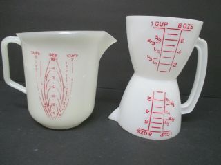 Vintage Tupperware 2 Cup Measuring Pitcher 134 & Double Wet Dry Two Sided 880