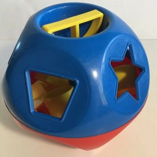 Tupperware Shape O Ball Sorter Rattle Toy Complete Tuppertoy Red Blue Yellow 3