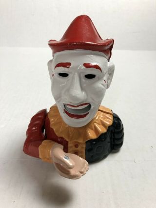 Vintage Cast Iron Humpty Dumpty Clown Mechanical Bank