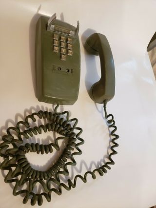 Western Electric Green Avocado 10 Button Touch Tone Phone Mini Wall Phone