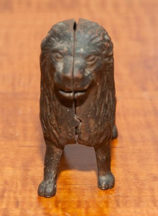 Antique Cast Iron Still Penny Bank,  AC Williams Lion Circa : 1905 - 1931 3