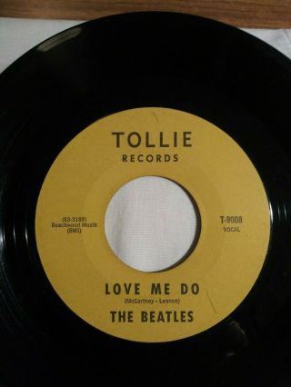 The Beatles " Love Me Do/p.  S.  I Love You " Tollie 45 T - 9008 No Brackets Nm - 1964