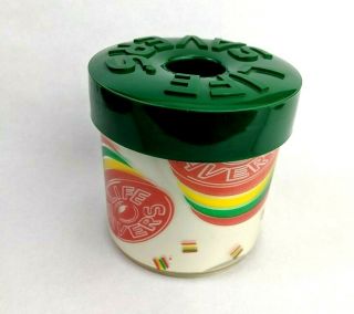 Vintage Life Savers Candy Plastic Jar Lifesavers Container Screw On Lid Green