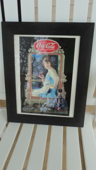 Vintage 18.  5 " X 14.  5 " Framed Ad Print Drink Coca Cola Delicious And Refreshing