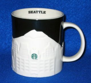 Starbucks Mug Cup 2012 16 Oz Collector Series Seattle Skyline City Relief