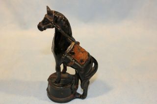 A.  C.  Williams Cast Iron Circus Horse On Stand Coin Bank