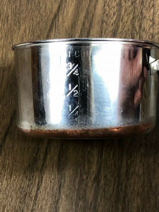 Vintage Revere Ware 1801 Copper Clad Bottom 1 Cup Measuring Butter Warmer Pan 2