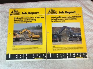 2 Rare 1970s Liebherr R981 Hd Hydraulic Excavator Dealer Brochure Ads