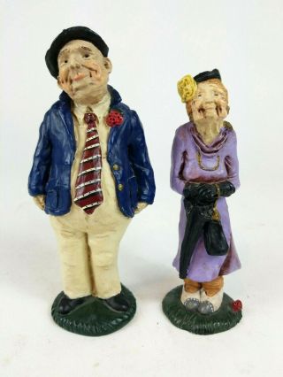 1991 Crunkleton Figurine Lincoln County Garden Club Man & Woman Set Of 2