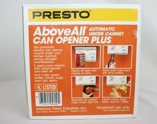 Vtg Presto Above All Automatic Under Cabinet Can Opener Plus 05600 Box 3