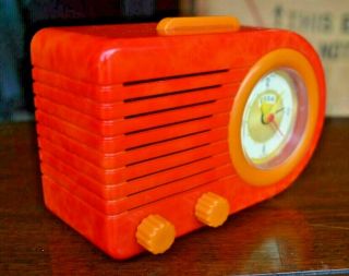 Deco Mini Red Yellow Fada Bakelite Radio Catalin Re - Creation
