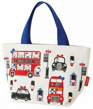 No Skater Lunch Bag Canvas Lunch Back Tote Bag Zipper Hello Kitty London Sanrio