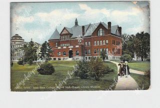Ppc Postcard Iowa Ames State College Morrill Hall Chapel Library Museum Exterior