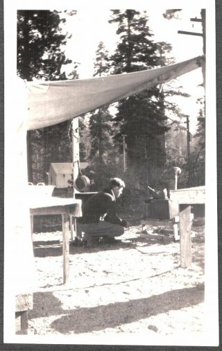 Vintage 1928 Mammoth Huntington Lakes California Camping Tent Stove Old Photo