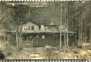 West Barnet,  Vt.  A 1920 Real Photo Of Harvey Cottage,  Harvey Lake
