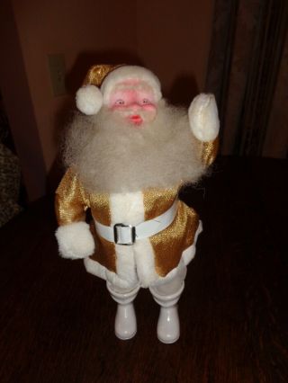 Vintage Harold Gale Gold Coat Santa Claus In Exc Shape 14 " Tall Christmas