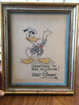 1930s Scarce Donald Duck Walt Disney Productions Fan Giveaway