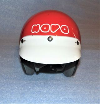 Vintage Nava Open Face Motorcycle Helmet Fiberglass Red Size Medium