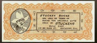 1,  5 and 10 Stuckey Rockford IL Bucks 3 (three) store money like coupons 2