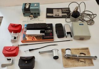Vintage Minox Model B Camera Parts Flash Binocular Attach Viewers And More