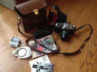 Vintage Canon Ae - 1 35 Mm Camera Canon Zoom Lens And Accessories