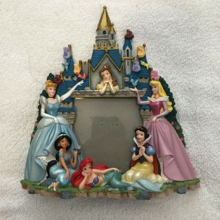 Walt Disney Princess Picture Frame Ceramic 3 D Cinderelle Belle Jasmine Ariel