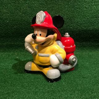 Walt Disney Mickey Mouse Firefighter Giant Ceramic Cookie Jar
