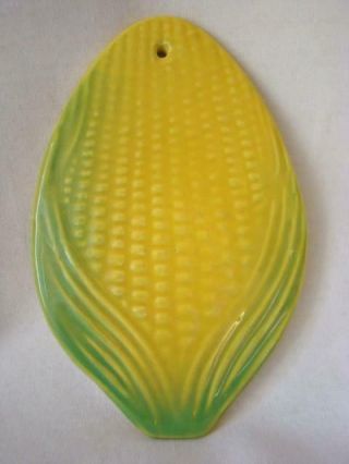Sweet Vintage Ceramic Molded Ear Of Corn Figural Kitchen Trivet