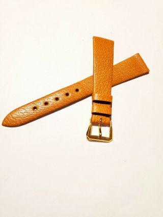 Vintage Omega 18mm Brown/tan Pig Skin Men Watch Band Leather Swiss Made 11/16