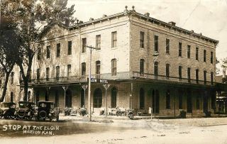 Rppc Postcard; Stop At The Elgin Hotel,  Marion Ks Marion County Posted 1927