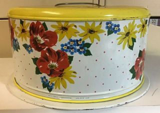 Vintage Cake Saver Tin Floral Print 2