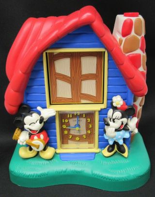 Vintage Mickey & Minnie Mouse Alarm Clock By Seiko W/ Donald Duck - A6