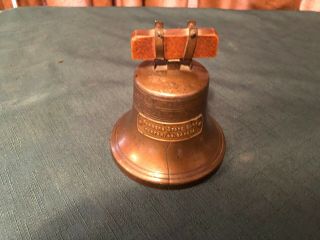 Vintage Metal Liberty Bell Bank Bank Advertising Appears To Be Brass Plus One