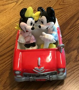Disney’s Mickey And Minnie Mouse In ‘55 Chevy Car Music Box Figurine,  Schmid