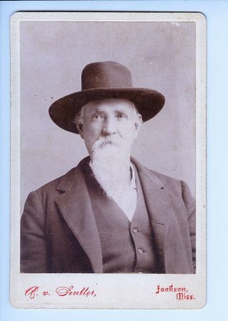 19th Century Cabinet Photo - Old Man - Seutter Co.  Jackson Mississippi
