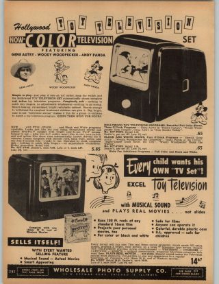 1951 Paper Ad Hollywood Toy Tv Television Woody Woodpecker Andy Panda Film
