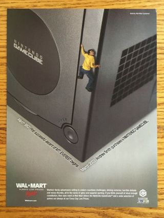 Vintage Nintendo Gamecube 2003 Jet Black Console Poster Ad Advertisement Walmart