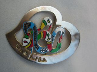 Vintage/collectible Niki De Saint Phalle Enamelled Pin Of Snakes