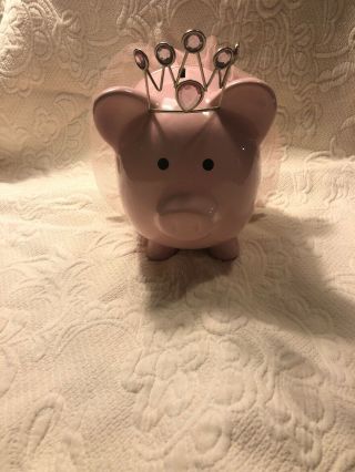 Target Pink Pig Princess Ballerina Coin Piggy Bank Ceramic Tutu Jeweled Tiara