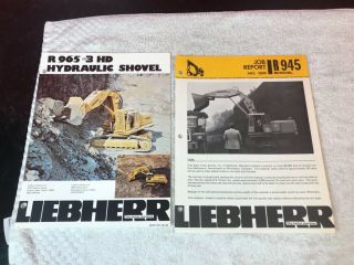 2 Rare 1970s Liebherr Hydraulic Excavator Dealer Brochure Ads