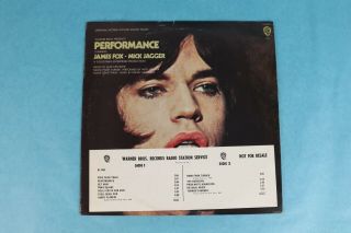 1970 Perfomance Mick Jagger Rolling Stones Vinyl Record Album Promo Lp 2554