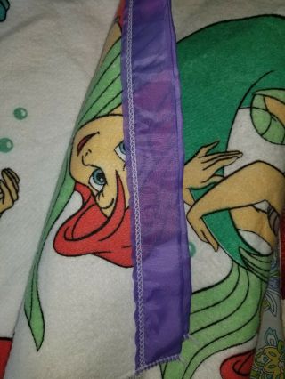 Vtg 90s The Little Mermaid Twin/Full Blanket 2