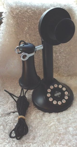 Crosley Cr64 - Bk Candlestick Phone,  Push Button Technology Black.  -