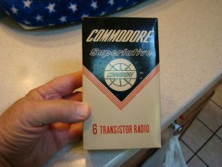 Vintage 6 Transistor Radio Commodore Superlative 100 In The Box Fast Ship