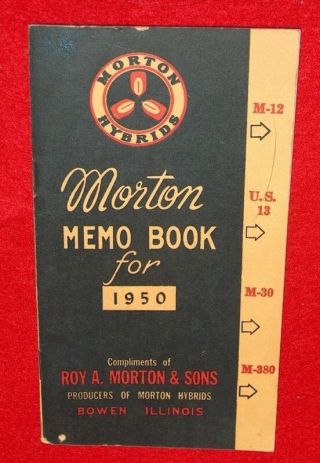 Rare 1950 Morton Hybrids Memo Book Near