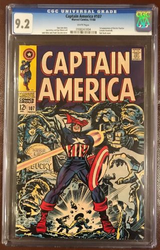 Captain America 107 - Near - Cgc 9.  2 Nm - Marvel 1968 - 1st App Dr.  Faustus