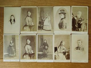 Cdv Photographs X 17 - Portraits By Goshawk And Hills & Saunders Of Harrow