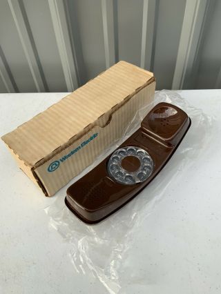 Western Electric Telephone Brown Rotary Dial Handset Trimline 220al Phone
