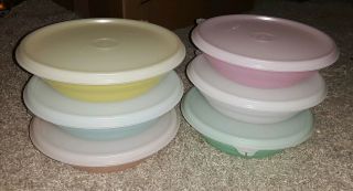 12 Pc Vintage Tupperware Cereal Bowls With Seals Assorted Colors 155